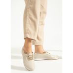 Kaof Shoes Kadın Bej Renk Günlük Ayakkabı Ortopedik Anne Ayakkabısı Anne Babet Ayakkabı - Krem