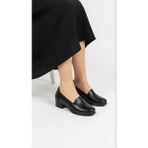 Kaof Shoes Kadın Siyah Topuklu Ayakkabı Ortopedik Klasik Ayakkabı Topuklu Anne Ayakkabısı Casual Ayakkabı Kadın Günlük Ayakkabı