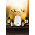 KAOils Pure Essence Aromaterapi Başlangıç Seti - Taşınabilir Susuz Difüzör 4 Saf Uçucu Yağ Ile Enerji Dengeleme