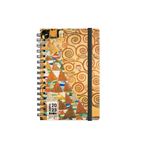 Kaos Günlük planlayıcı 2023 spiralli – 12 ay planlayıcılı – çanta 9 x 14 cm – taşıması kolay – ev, ofis, üniversite için – karton battaniye, düz lastik bant, yer imi – Klimt beklemek