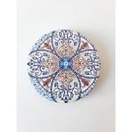 Kapadokya Hediyelik Şık Desenli, Taşlı, Çift Taraflı,yuvarlak Ince 7 cm Cep, Çanta, Makyaj Aynası