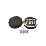 Kapak Dünyası Fiat Jant Göbeği 58-55mm Black-silver 4'lü Takım