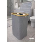 Kapaklı 75 L Katlanabilir Çamaşır Sepeti, Kirli Sepeti (57x40x30 cm)