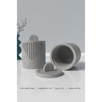 Kapaklı Desenli Silindir Beton Saksı ve Mumluk Silikon Kalıp M2 -Mumluk Silikon Kalıp 8.6 cm x 8 cm - Beyaz - Adet
