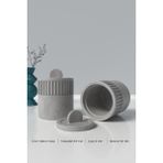 Kapaklı Desenli Silindir Beton Saksı ve Mumluk Silikon Kalıp M3 -Mumluk Silikon Kalıp M3 8.6 x 8 cm - Beyaz - Adet