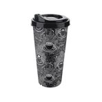 Kapaklı Kahve Bardağı Pratik Kullanımlı Plastik Kahve & Çay Kupası Sıcak İçecek Bardakları Hot Drinks Kabı (650 ml, Coffee Time)