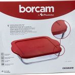 Kapaklı Kare Borcam Fırın Tepsi Mikrodalga Cam Tepsi Yemek Kek Servis Kabı Bor Cam 2000,CC