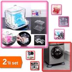 Kapaklı Kulak Çubuğu Düzenleyici + 4 Adet Çamaşır Makinesi Titreşim Engelleyici - 2li Set A6Y8T4