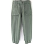Kapaklı Patch Cep Detaylı Erkek Çocuk Kanvas Jogger Pantolon Yeşil Renk Erkek Çocuk Pantolonu 001-0002083 - 8 - 9 Yaş