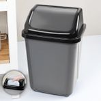Kapaklı Plastik Çöp Kovası - Ev Ofis Banyo Mutfak Çöp Kovası Gri 20 Litre