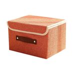 Kapaklı Saklama Kutusu Katlanabilir Kumaş nizer Küp 26x20x17cm Turuncu Ev Dolabı ve Ofis nization için Mükemmel Dayanıklı ve Yer Tasarruflu.