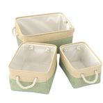 Kapaksız 2 paket kumaş saklama kutusu, katlanabilir dekoratif sepet, raflar ve dolaplar için kulplu 41 x 32 x 20 cm yeşil saklama kutusu, ev ve ofis için
