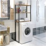 Kapaksız Çamaşır Makinesi Üstü Düzenleyici Raf Banyo Dolabı Rafı Makine Üstü Ceviz 3 Raflı Banyo Dü - Kahverengi - 0