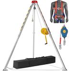 Kapalı Alan Tripod Seti, Kapalı Alan Alüminyum Alaşımlı Tripod, Güvenlik Halatlı Acil Kurtarma Tripodu, Çok Fonksiyonlu Tripod Seti, 1800 LB Vinç