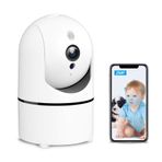 Kapalı Kamera, 1080P HD 360° Pan/Tilt WiFi Kamera Köpek/Evcil Hayvan/Bebek/Ev Güvenliği, AI İnsan/Ses/Hareket Algılama, Gece Görüşü, 2 Yönlü Ses, Bulut/Max 256GB TF Kart Depolama, Alexa ile çalışma,