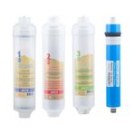 Kapalı Kasa 12 Inch Reverse Osmosis Tezgah Altı Su Arıtma Cihazı Jaco Inline Filtre Seti - Membran Filtreli 4' Lü Set