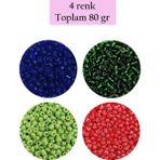Kapamarka Dökme Cam Kum Boncuk (11/0) 2 mm - 4 Renk - Toplam 80 Gram - BNC399