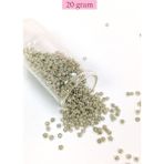 Kapamarka Dökme Cam Kum Boncuk (8/0) 3 Mm - 20 Gram - Parlak Gümüş - Bnc147