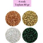 Kapamarka Dökme Cam Kum Boncuk (8/0) 3 Mm - 4 Renk - Toplam 80 Gram - Bnc416