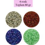 Kapamarka Dökme Cam Kum Boncuk (8/0) 3 Mm - 4 Renk - Toplam 80 Gram - Bnc417