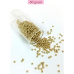 Kapamarka Dökme Cam Kum Boncuk (8/0) 3 Mm - 60 Gram - Altın Rengi - Bnc185