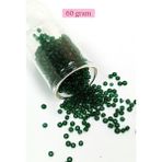 Kapamarka Dökme Cam Kum Boncuk (8/0) 3 Mm - 60 Gram - Şeffaf Koyu Yeşil - Bnc196