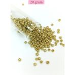 Kapamarka Dökme Cam Kum Boncuk Büyük Boy (6/0) 4 mm - 20 Gram - Altın - BNC093