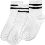Kapar Yakamoz 3'lü Extra Rahat Unisex Spor Yarım Konç Kolej Çorap - 36 - 40 - Beyaz