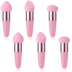 Kapatıcı sünger tozu aplikatörü 6 adet makyaj göz kremi aracı kaş Eyeliner süngerler Blender fırça güzellik puf kolu yuvarlak kafa fondöten köpük ucu aplikatörler makyaj kozmetik sünger göz farı için