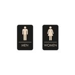 Kapbirhediye Erkek-Kadın Wc Yönlendirme Yazısı Siyah Ahşap 8x13 cm 2 Adet