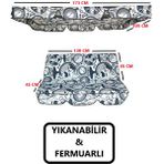 Kapella Bahçe Salıncak Minderi Lüks Kılıf Seti Süngerli Gölgelikli 130 *45 Dünya Saat Desenli Çok Renkli