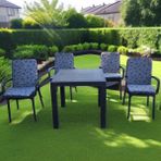 Kapella Lüks Arkalıklı Sandalye Minderi 4lü 4cm Süngerli Gri Örümcek Desen 42x42