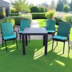 Kapella Lüks Arkalıklı Sandalye Minderi 6lı 4cm Süngerli Yeşil 42x42