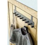 Kapı Arkası Askılık, 8 Kancalı Metal Organizer, Siyah