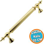 Kapı Çekme Kolu Tutma Kulpu Kulbu Çelik Dış Kapı Tutamağı Kol Sürgülü Kapı Kolu Altın 30 cm - 1