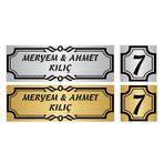 Kapı Isimliği Ve No renk-seciniz-font-seciniz-cerceve-seciniz-altin-renk-metal-font-5-cerceve-1