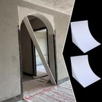 Kapı Kemeri Kiti, İç Kapılar için 2 Parça Eğri Kalıp Kiti, Evrensel Yuvarlak Kapı Pervazı, Önceden Bükülmüş Köpük Yarım Daire Üst Montaj (26 x 30 x 30 c