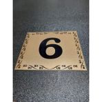 Kapı Numarası 10X12 cm Yapışkanlı No 6 Metalik Altınsarı
