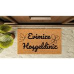 Kapı Önü Paspası Özel Tasarım Koko Model Evimize Hoşgeldiniz Ince Kelebek PK-1535 - Renkli - 10 x 70 cm