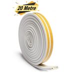 Kapı Pencere Bandı Fitili Yapışkanlı Soğuk İzolasyon Bant 10x2=20 Metre-beyaz
