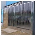 Kapı Perdeleri, Plastik Şerit Kapı Perdesi Şeffaf PVC Perde Şeritleri Pavyonlar, Bahçeler ve Soğuk Hava Depoları için Rüzgar ve Ses Yalıtımı (Renk: Şeffaf, Boyut: 295 x 150 cm)
