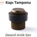 Kapı Stoperi Tamponu Antik Sarı Vidalı Metal Tutacağı Tutucu Altı Kolu Stopu Takozu Sürgülü Kapı - 1