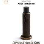 Kapı Stoperi Tamponu Antik Sarı Vidalı Metal Tutacağı Tutucu Kapı Arkası Duvar Kolu Stopu Takozu - 1