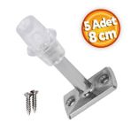 Kapı Stoperi Tamponu Durdurucu Tutucu Krom Metal 8 cm Kapı Stopu Silikonlu (5 ADET)