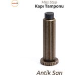 Kapı Stoperi Tamponu Eskitme Antik Vidalı Metal Tutacağı Tutucu Kapı Arkası Duvar Kolu Stopu Takozu - Antik Sarı - 1