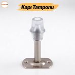 Kapı Stoperi Tamponu Gümüş Krom 8 cm Metal Kapı Durdurucu Tutucu Kapı Altı Üstü Kolu Stopu Silikonlu - 1