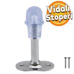 Kapi Stoperi Tamponu Krom 8 Cm Metal Kapi Durdurucu Tutucu Kapi Stopu Silikonlu