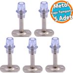 Kapı Stoperi Tamponu Metal Kapı Durdurucu Tutucu Kapı Altı Üstü Stopu Silikonlu Krom 8 cm (5 Adet) - 1