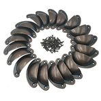 Kapı Topuzu Vintage Kolları Mobilya 20 Adet Mobilya Kolları Kapı Kolları Vintage Kabuk Kolları Çekmece için Antika Vidalar Dolap Kolları Mobilya Kolu Yarı Daire (Kırmızı Bronz)