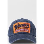 Kapin Eskitme Kot Lacivert Hardal Baseball Cap Nakışlı Tasarım Şapka